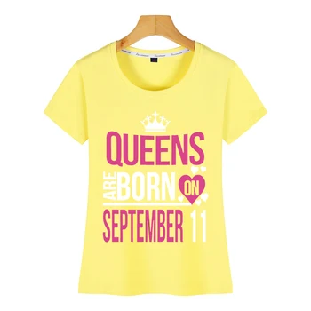 Vrhovi Majica s kratkimi rokavi Ženske queens so rojeni o september 11 Smešno Harajuku Kratek Tshirt Ženske 110738