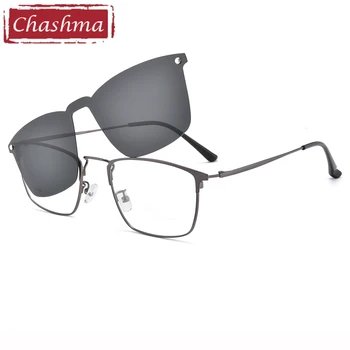 Chashma Recept Očala Moških Okvir Magnetni Posnetek Magnet Polarizirana Očala Leče, Sončna Očala 1125