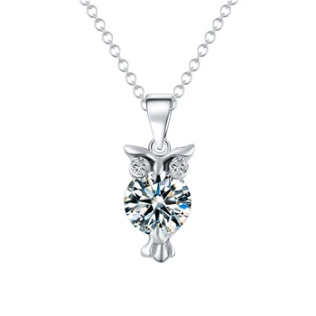 Novo cirkon ljubek obesek sova ogrlica ženske v obliki srca kristalno dolgo ogrlico modni nakit Božično darilo 1175