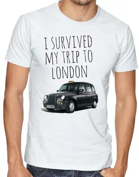 Sem Preživel Moje Potovanje V London Cab Črno, Anglija, Združeno Kraljestvo 2018 Moda Visoko Kakovost Blagovne Znamke Smešno Homme Modni Moški Vrhovi T Shirt Design 117850