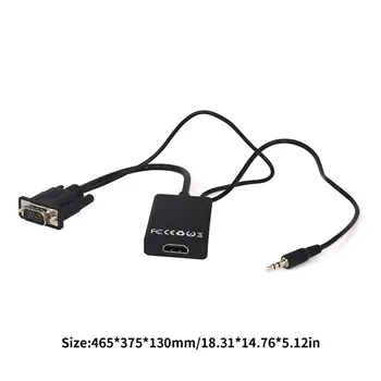 Novo VGA Moški HDMI Ženski Pretvornik Kabel z Avdio Izhod, 1080P VGA HDMI Adapter za PC Snop 1 Polybag Večpredstavnostnih 118658