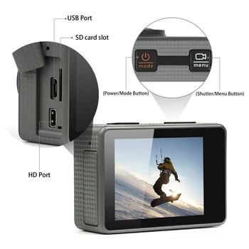 USTRELIL T31 4K delovanje Fotoaparata 14MP Ultra HD Objektiv Podvodnih Športov Cam z 2,4 G Wifi Remoter s 170 širokokotni Objektiv Za Go Pro 12200