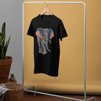 Slon T Shirt Bogato Okrašen Slon V2 T-Shirt Smešno Plaži Tee Shirt Bombaž Natisnjeni Tshirt Moški 123369