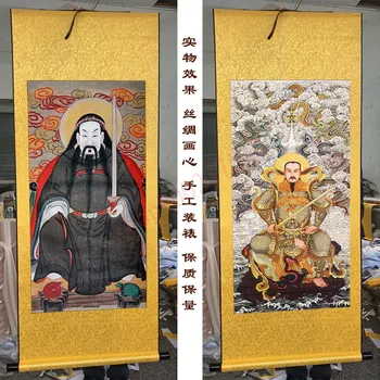 Nov slog portret Zhenwu cesar, kip Xuantian cesar, Fengshui slikarstvo, svila se pomaknite okraski visi sliko 13