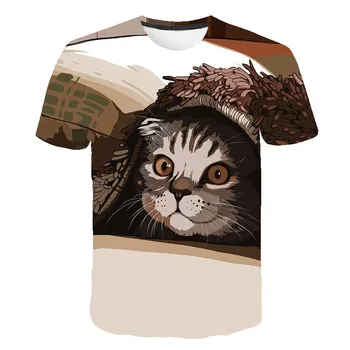 Risanka Otroci T-shirt Fantje 2020 Živali Tiskanja Smešno T Shirt za Dekleta Priložnostne Vrhovi Lep Otroci tshirt Mladičev, ki Najstnik Oblačila 154739