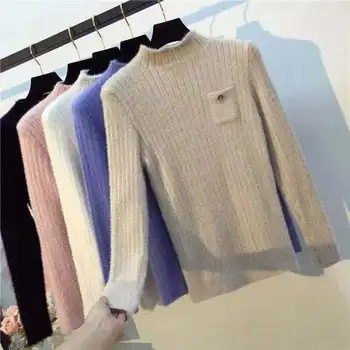 ženske oblačila 2020 pozimi Novo najbolje prodajanih visoke kakovosti Moda barva slim-fit pulover na Prostem prosti čas žensk plašč 161919