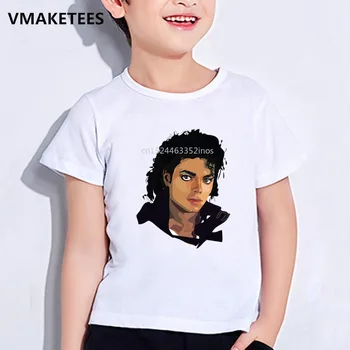 Otroci Poletje Punce & Fantje T shirt Rock N Roll Star Michael Jackson Tiskanja otroška T-shirt Kpop Kul Priložnostne Otroška Oblačila,HKP5145 178433