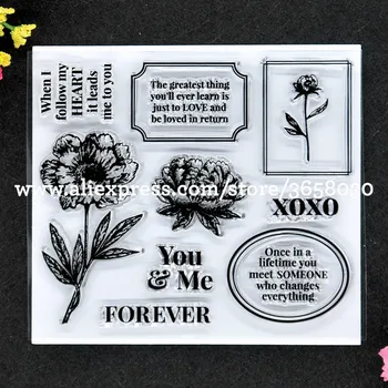 SI ME VEDNO XOXO Cvetje Ljubezni Album DIY fotografskih kartic gume žig jasno žig pregleden žiga 10.5x12.5 cm 8101540 19377