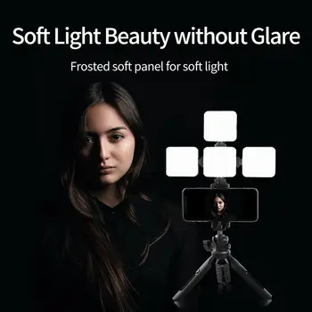 Mini Na Kamero RGB LED Foto Video Luč z Softbox 3200K-6500K za Vlogging Fotoaparata Baterije Vlog Fill Light 21057