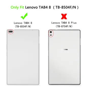 Primeru Kritje za Lenovo Zavihek 4 8.0 tablet TB-8504F TB-8504N 8 palčni Tablični 2017 Javnost s Stojalom PU Usnje, usnjeni Zaščitni Smart Primeru 21576