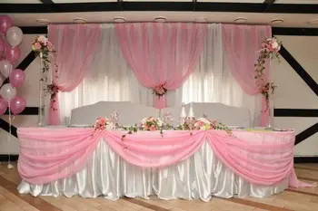 Poroka Ozadje s baby roza swags Luksuzno Poročno Dekoracijo 2172