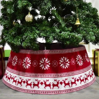 30 Inch Božično Drevo Krilo Elk Snežinka Znanja Ovratnik Okoli Dekoracijo Božič 2717