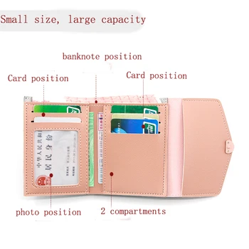 Ženske kratke denarnice šivanje deklica multi-funkcijo divje majhne tri-krat kovanec torbici preprosto kratek vrečko 3039