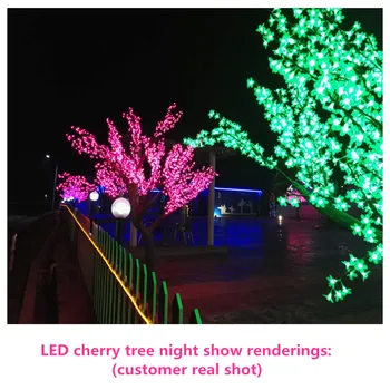 LED Češnjev Cvet Drevo Noč lučka 320pcs LED Žarnice 1.2 m Višine 110/220VAC Sedmih Barv, za Možnost Rainproof Zunanjo Uporabo 3419