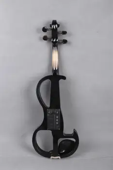Yinfente Črna Električni Tiho Viola 16in Ročno izdelane Lesene Telo Sladko Ton Brezplačne Primeru Lok Kabel#EL2 3876