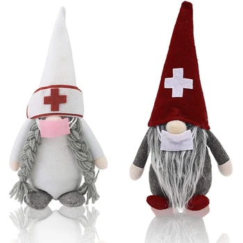 2 Kos medicinska Sestra švedski Santa Gnome Plišastih Lutka Skandinavskih Nordijska Plišastih Elf Igrača za Božič Doma Namizni Dekor 3889