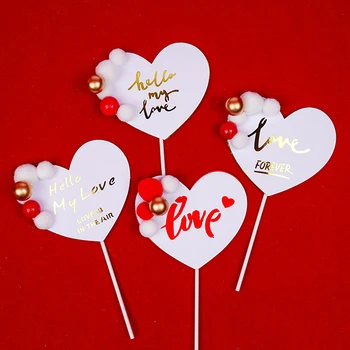 1PCS Dlak Ljubezen Cake Pokrivalo Obletnico Sladica Peko Valentine Ljubezen Darila Pecilni Dobave Valentine Ljubezen Darila 515
