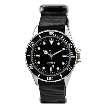 Top blagovne znamke nato najlon trak moški gledajo causual watch japonska kvarčni gibanje, klasični slog ure človek črna številčnica, svetlobna watch 5659