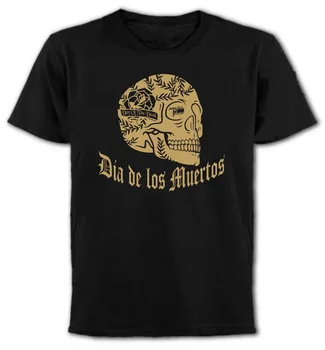 2019 Moških Natisni T-Majice Original Dia De Los Muertos Mehiške Lobanje T-Shirt - Dan Mrtvih, Gothic, Rock Tee Majice
