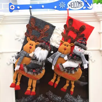Velika Velikost Naselitve Božič Božič Otroci Darilo Vrečko Stenski Obesek Elk Snežaka, Santa Claus Božično Drevo Naselitve Dekor za Dom SZ 660