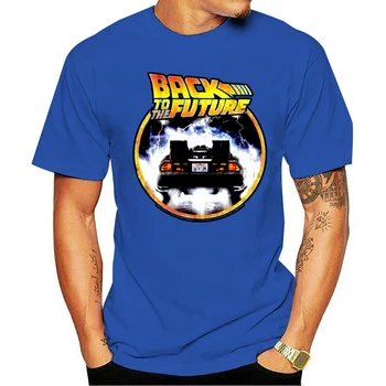 Nazaj V Prihodnost DeLorean DMC Avto Film Logotip Mens T Shirt Letnik Krog McFly