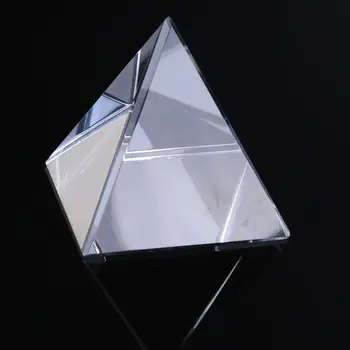 Piramida Kristalno Prizmo Desk Ornament Optični Obliko Stekla Štirih Straneh za Optično 744