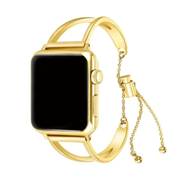 Trak Za Apple Watch Band 44 mm 40 mm 42mm 38 mm, iz Nerjavnega Jekla, Zapestnice Trak Girl Fashion Design Kovinska Zapestnica iWatch 5 4 3 2 SE 6 7548