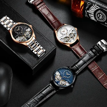 AILANG Samodejni Watch Moški Dvojni Tourbillon Mehanske Ročne Klasične Luksuzne blagovne Znamke Votlih Moške Horloges Mannen 2021 77561