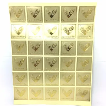 (300pcs/veliko) Zlata Emboss posebne kvadratnih tesnjenje ljubezen nalepke darilni embalaži bonboniera dekoracijo nalepke 3,5 cm 87850