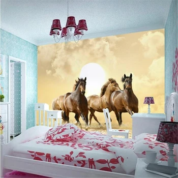 Beibehang Visoke kakovosti fotografije za ozadje 3d ples konj hotel spalnica, dnevna soba barvanje sten ozadje de papel parede zidana 99022