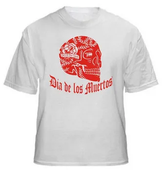 2019 Moških Natisni T-Majice Original Dia De Los Muertos Mehiške Lobanje T-Shirt - Dan Mrtvih, Gothic, Rock Tee Majice