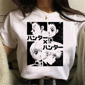 HISOKA MOROW Print Majica s kratkimi rokavi Ženske Kawaii Poletnih Vrh Risanka Tshirt Priljubljenih Anime Hunter X Hunter Tshirt Harajuku Ženske T-shirt