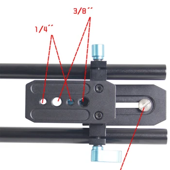 15 mm Aluminij Zlitine Železniškega Palico Sistem za Podporo DSLR Fotoaparat Tira Železniške Drsnik Baseplate & 1/4