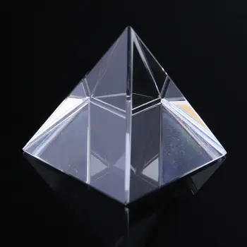 Piramida Kristalno Prizmo Desk Ornament Optični Obliko Stekla Štirih Straneh za Optično