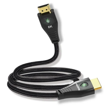 HDMI2.1-Združljiv 8K Kabel z LED Pravi UHD HDR 48Gbps 8K@60Hz 4K@120Hz HDMI Ycbcr4:4:4 Pretvornik za PS4 HDTVs Projektorji