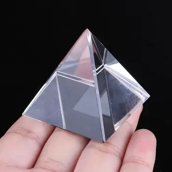 Piramida Kristalno Prizmo Desk Ornament Optični Obliko Stekla Štirih Straneh za Optično