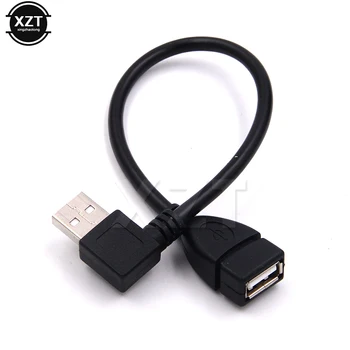 Vroče slae Visoke Kakovosti Black Levo pod Kotom 90 Stopnjo USB 2.0 Tip A Moški-Ženski Kabel USB Kabel Podaljšek Kabla