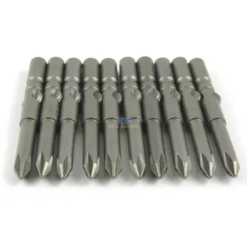 10 Kosov Magnetni Phillips Izvijač Bit S2 Jekla 6 mm Krog Kolenom 60 mm Dolgo 5,0 mm PH1 Nasvet