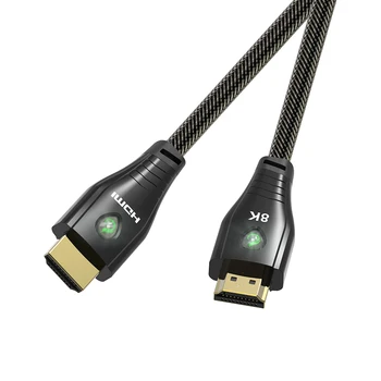 HDMI2.1-Združljiv 8K Kabel z LED Pravi UHD HDR 48Gbps 8K@60Hz 4K@120Hz HDMI Ycbcr4:4:4 Pretvornik za PS4 HDTVs Projektorji